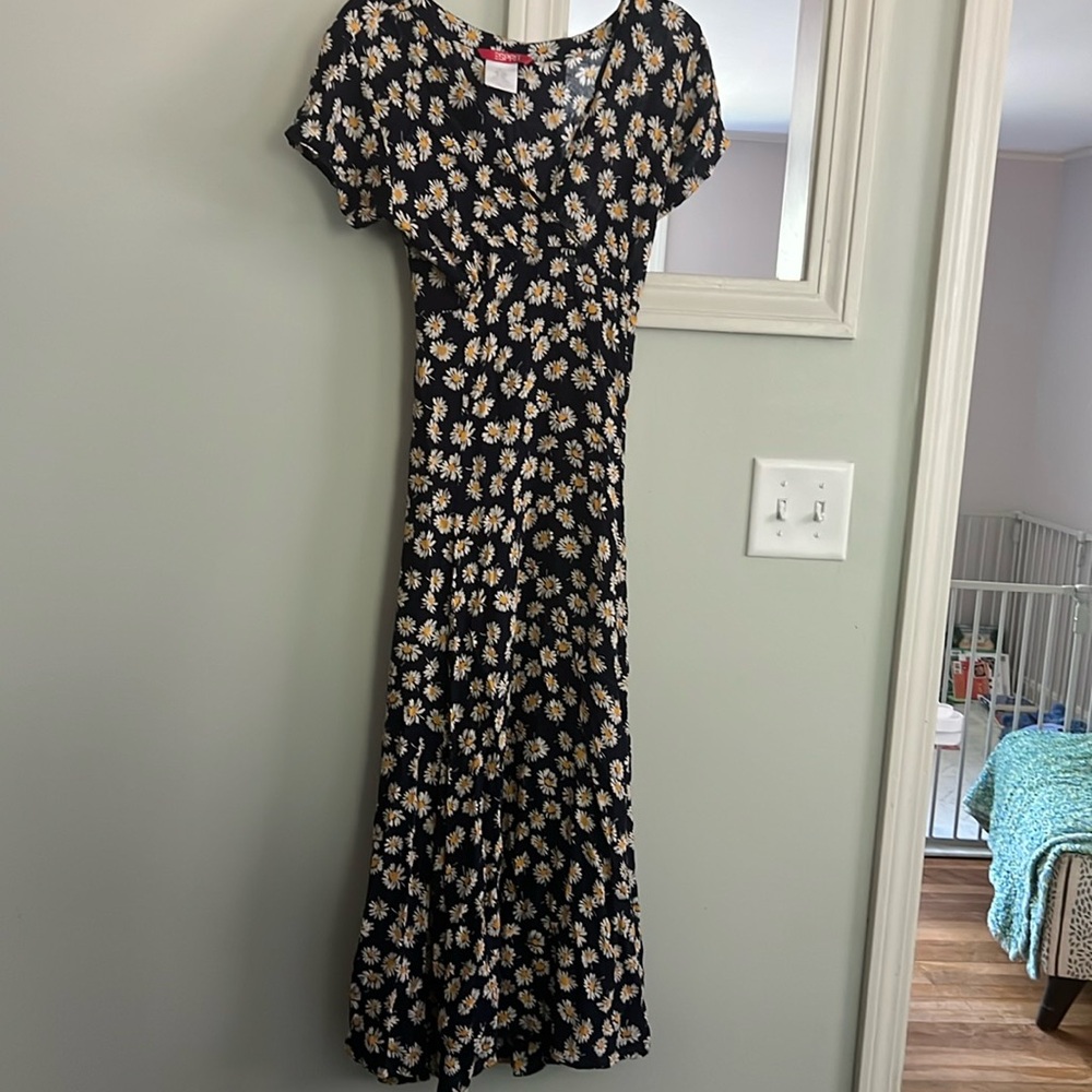 Esprit Y2K / 90s Vintage Daisy Tie-Back Daisy Crinkle Dress